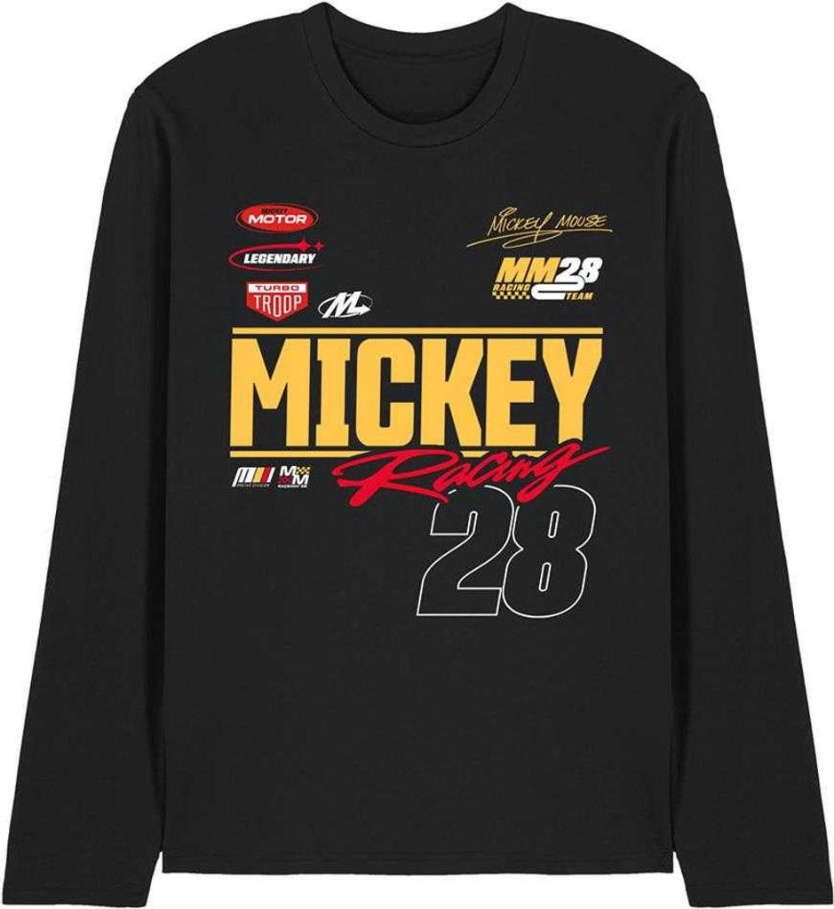Disney - "Racing 28" T-Shirt für Herren/Damen Uni, Langärmlig TV30519 (M) (Schwarz)