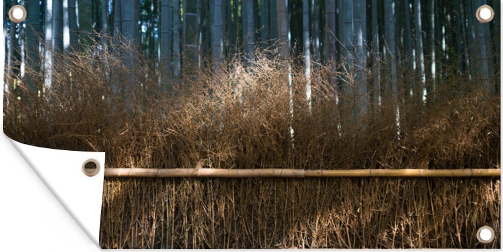 MuchoWow 160x80 cm Outdoor-Poster Gartendeko Sichtschutz Garten Poster für den Garten Arashiyama-Bambusbäume in einem Wald Japan