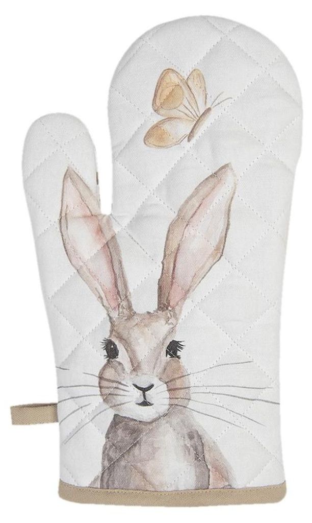 Rukavica do rúry Clayre & Eef 18x30 cm bielo-hnedá bavlnená Obrázok produktu 