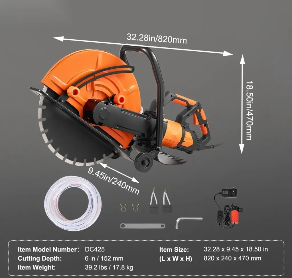 Tronçonneuse à béton électrique 2800W pro pour découpe de pavés - 7