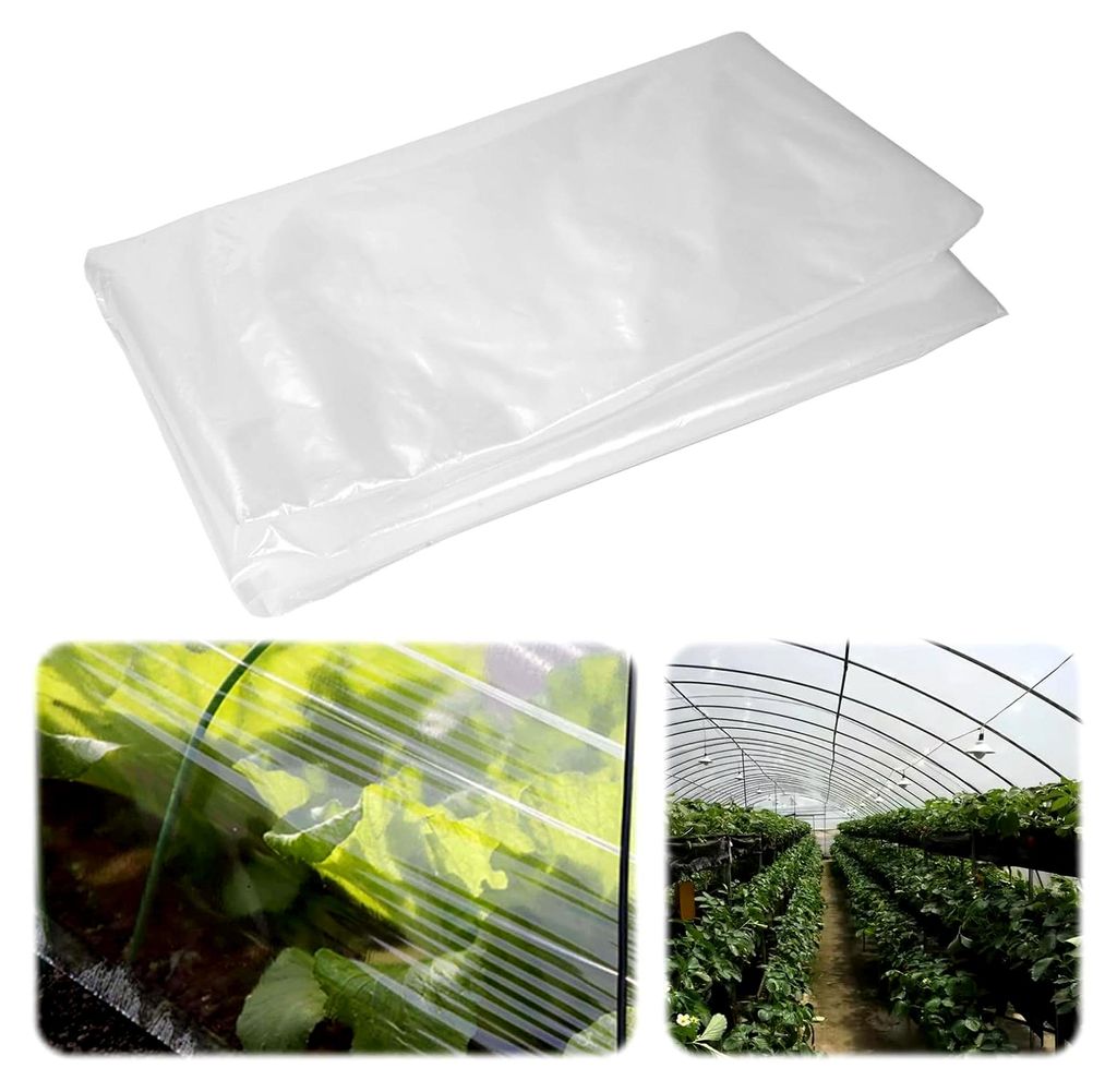 2 x 10M Gewächshausfolie Winterfest Transparent, Dicke Polyethylenfolie für Gewächshäuser