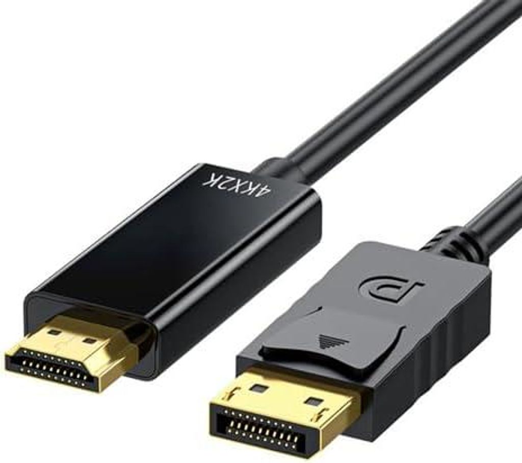 4K Displayport auf HDMI Kabel, DP auf HDMI 1M, Display Port zu HDMI für Monitor, Projektor, Laptop, PC, AMD, TV