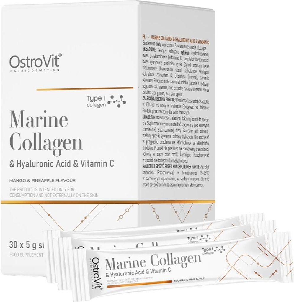 OstroVit Marine Collagen + Hyaluronsäure + Vitamin C MANGO ANANAS 30x5 g