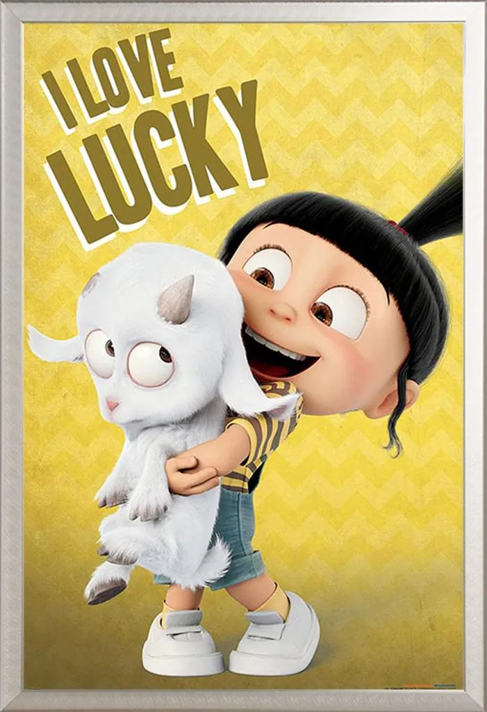 Poster Cattivissimo Me 3 I Love Lucky con Cornice Argento Shinsuke 61x91