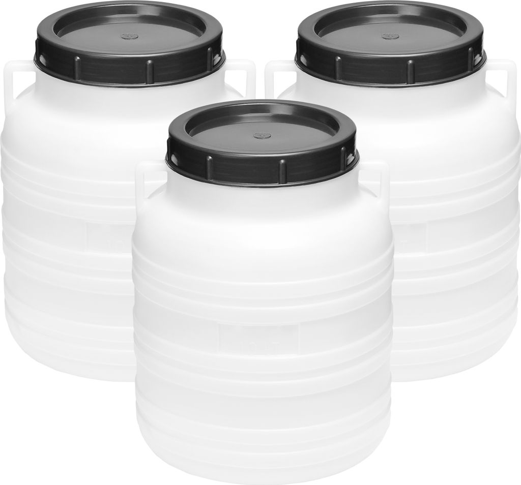 Set 10 Liter Futtertonne BPA-frei Universalfass mit Deckel Regentonne