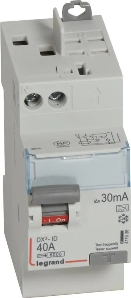Interrupteur différentiel 40A 30mA Type A 230V raccordement haut auto