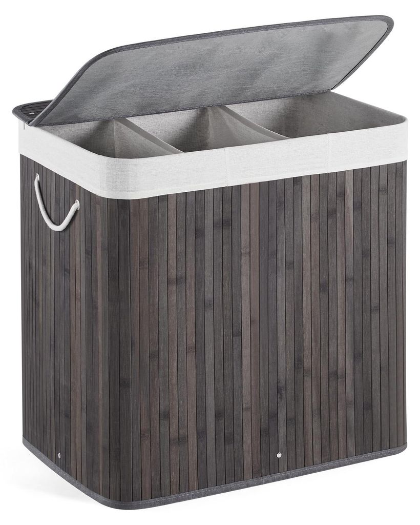 Bambusový kôš na bielizeň Mondeer 150 l s 3 priehradkami Obrázok produktu 
