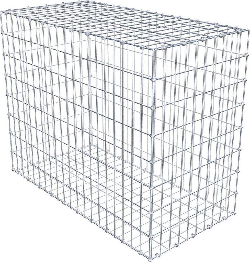 Gabione 100 cm x 80 cm x 50 cm (L x H x T), Maschenweite 5 x 10 cm, Spiralring