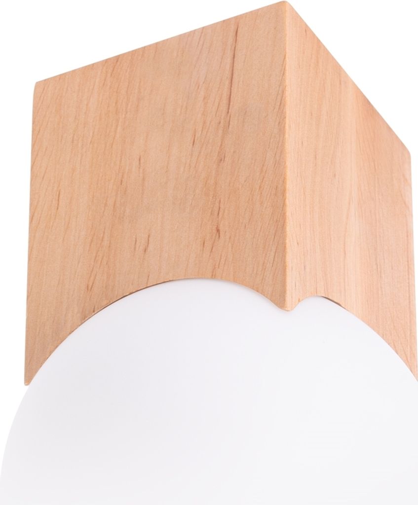 Plafond SOLIS Naturholz 1xG9 8W Holz/Glas 19x12x12cm Sollux Lighting