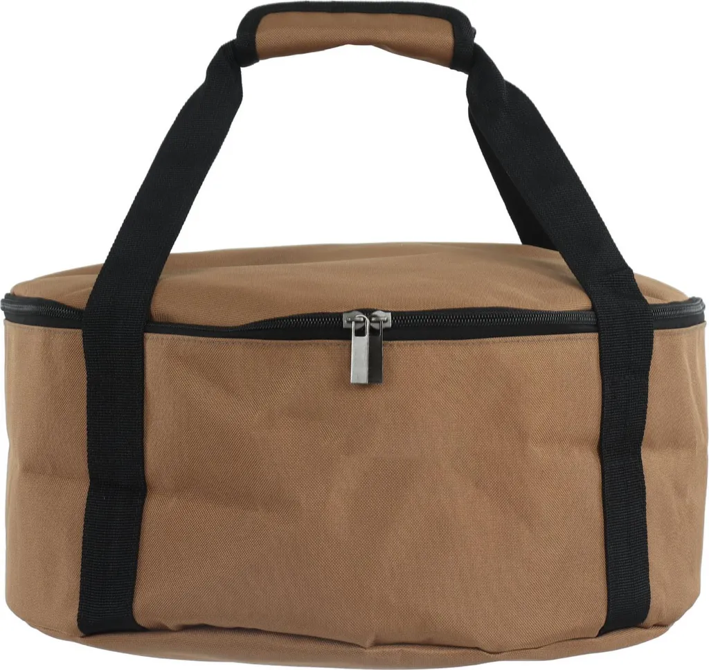 Sac de Rangement pour Vaisselle de Camping Khaki avec Sangle Large L