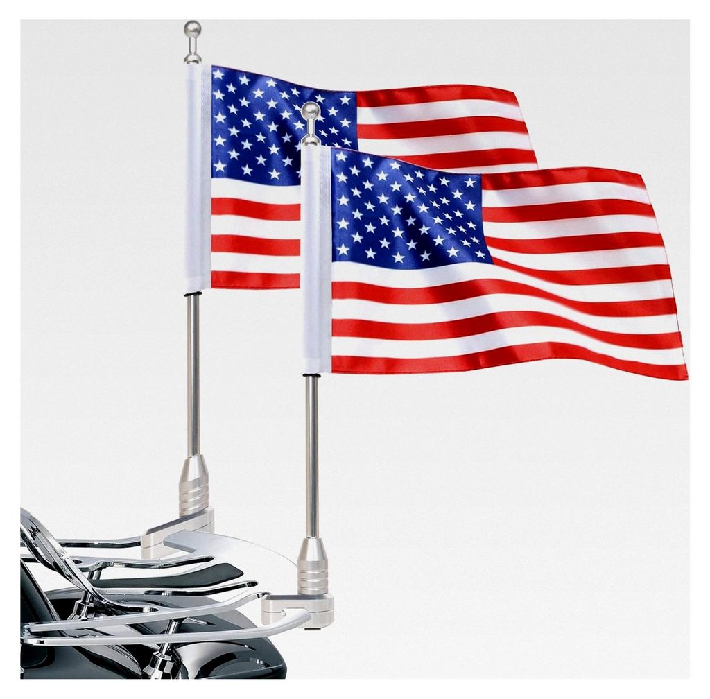 Vertikaler Motorrad-Fahnenmast mit Seitenhalterung für Gepäckträger der Honda Gold Wing GL1500, GL1200, GL1800 (2001–2012), Chrom-Fahnenmastha...