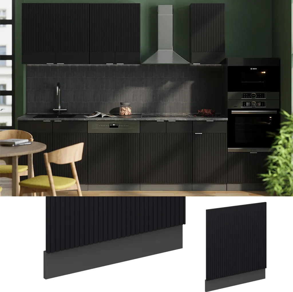 Pannello Lavastoviglie 60cm Vicco Fame-Line Marmo Nero Rigato - 6