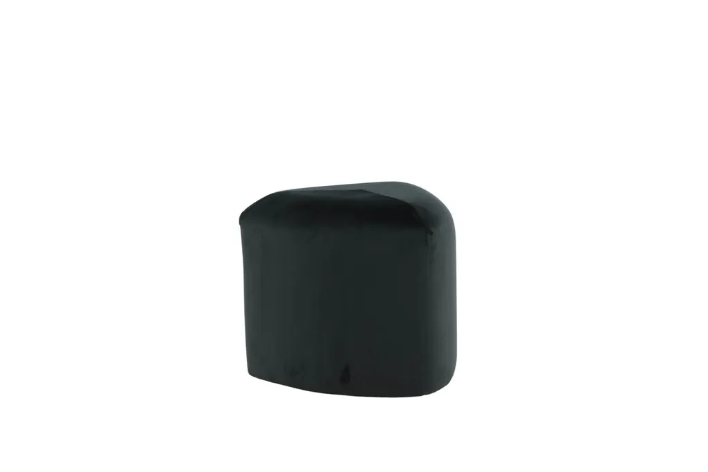 Repose-pieds Pegpouf noir velours Ø46cm, solution gain de place et chic