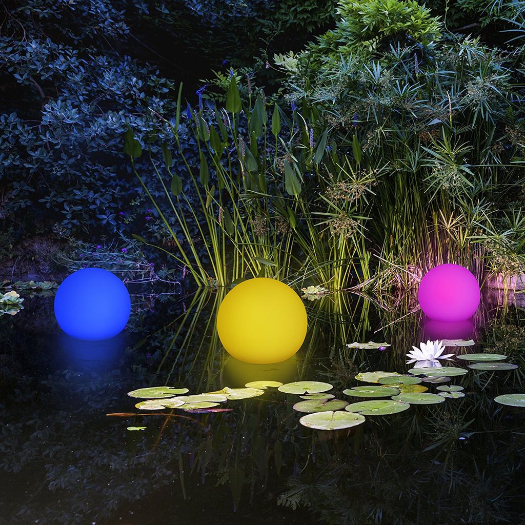 Schwimmende LED Solar Glaskugel 3er-Set Teich Garten Deko Schwimmkugel Leuchte 