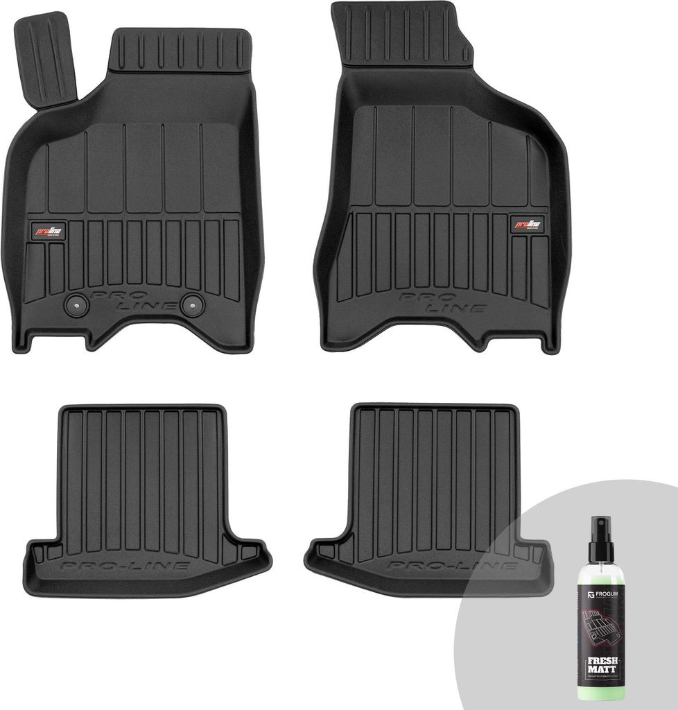 FROGUM ProLine 3D Gummimatten Exklusiven Auto Fußmatten Autofussmatten für Volkswagen Lupo 1998-2005