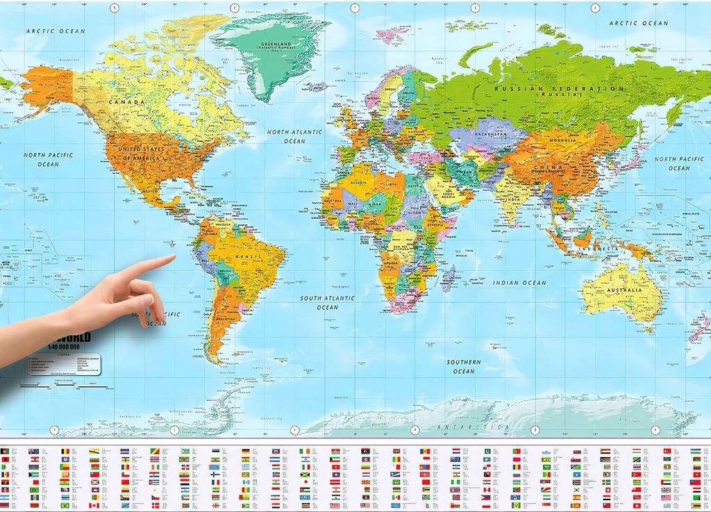 Set Di 2 Poster Per Bambini: Mappa USA E Mappa Del Mondo, 61x40 Cm, Laminati E Impermeabili, Per L'Apprendimento In Classe O Cameretta