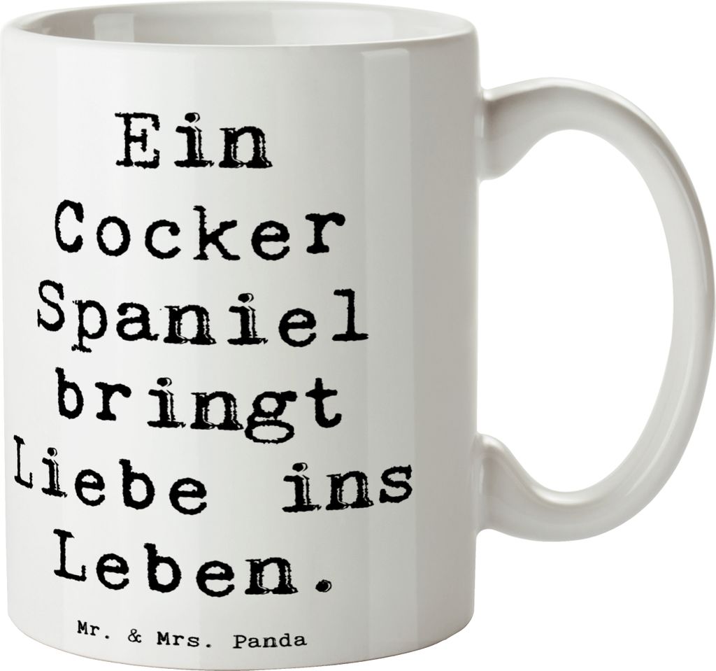 Mr. & Mrs. Panda Kaffeebecher Spruch Liebe Cocker Spaniel - Weiß - Geschenk, Tasse, Trinkbecher, intelligenter Hund, Hunderasse, Hunderassen, loya...