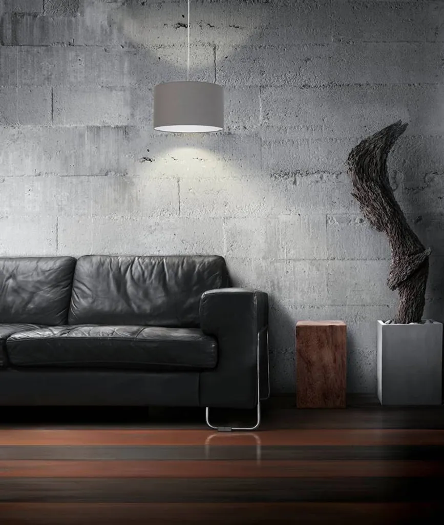 Lampada Sospensione 38cm Eglo Pasteri Tessuto Antracite Nichel Opaco - 11
