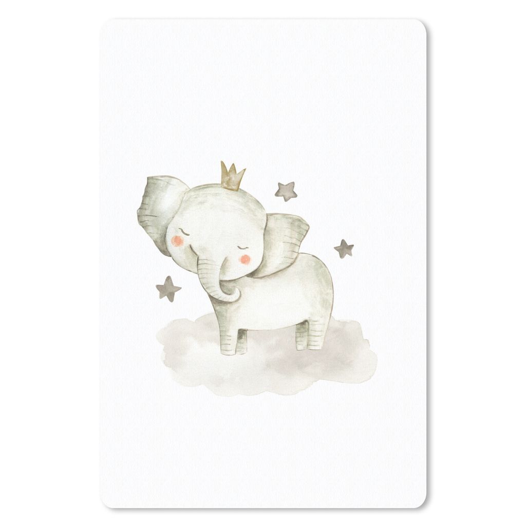 MuchoWow Mauspad Mousepad Tiere - Elefant - Sterne 18x27 cm - Mousepads - Maus Mat - Pad - Mausunterlage