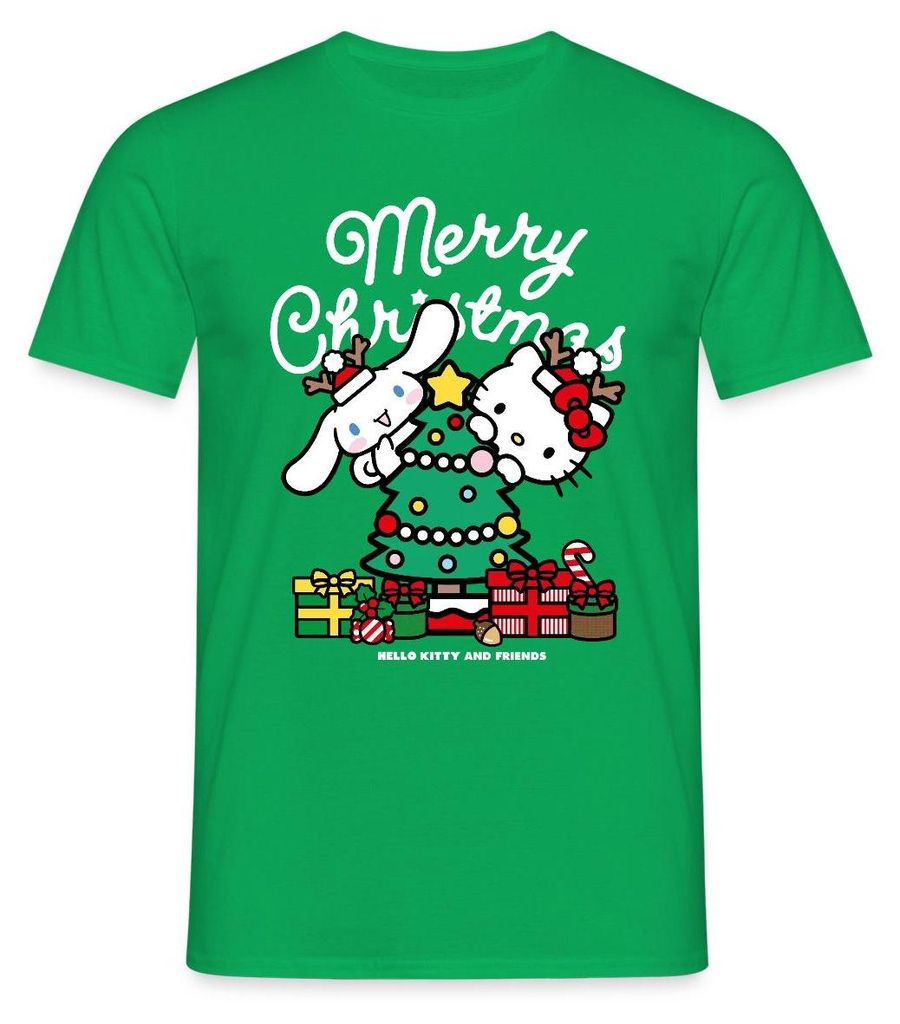 Spreadshirt Hello Kitty Und Cinnamoroll Weihnachten Männer T-Shirt, L, Kelly Green