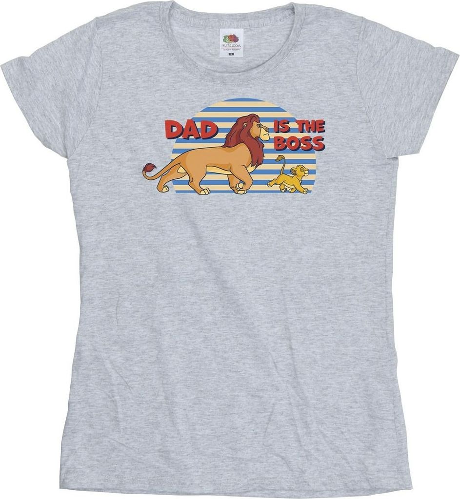 Disney - "The Lion King Dad Boss" T-Shirt für Damen BI25324 (M) (Grau)