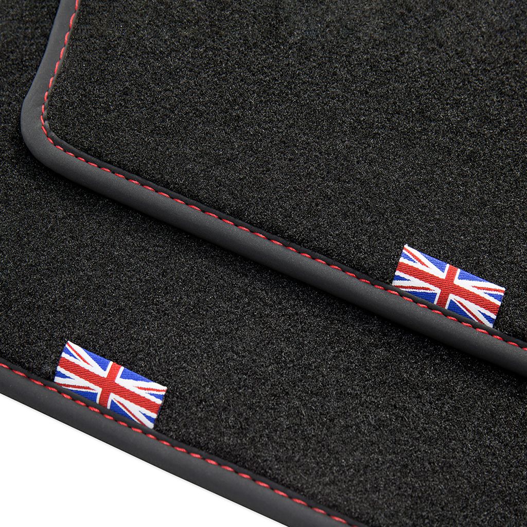 Exclusive Union Jack Fußmatten passend für Land Rover Range Rover Sport 3 2022-, Naht:Rot