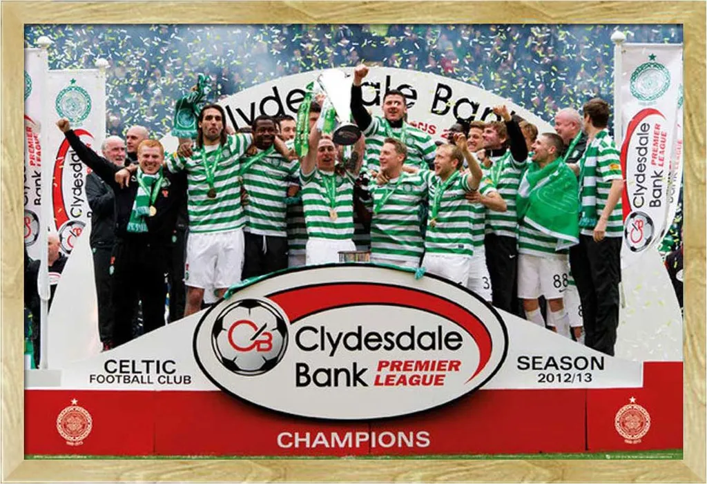 Celtics Champions 12/13 : Poster Football Encadré Hêtre pour Bureau