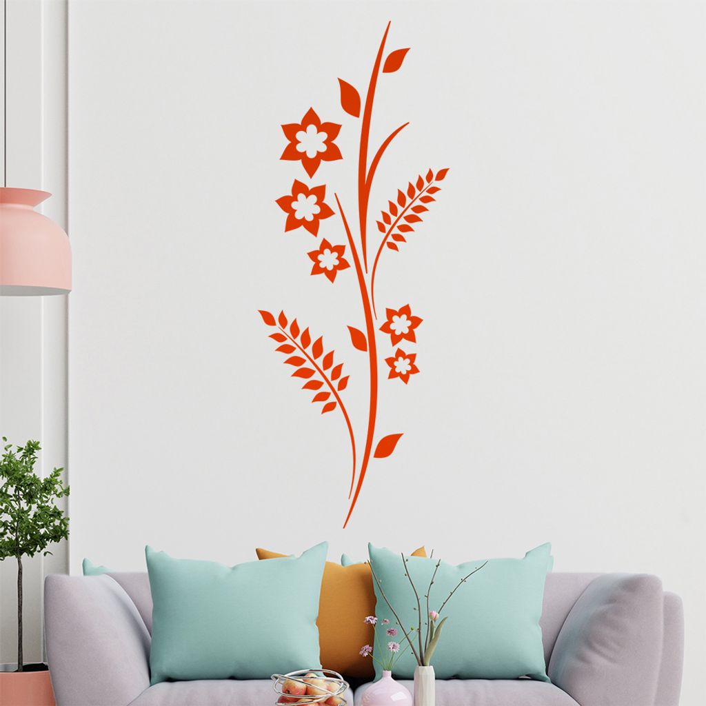 Stern - Blüte - Blume Wandtattoo in 6 Größen - Wandaufkleber Wall Sticker - Dekoration, Küche, Wohnzimmer, Schlafzimmer, Badezimmer