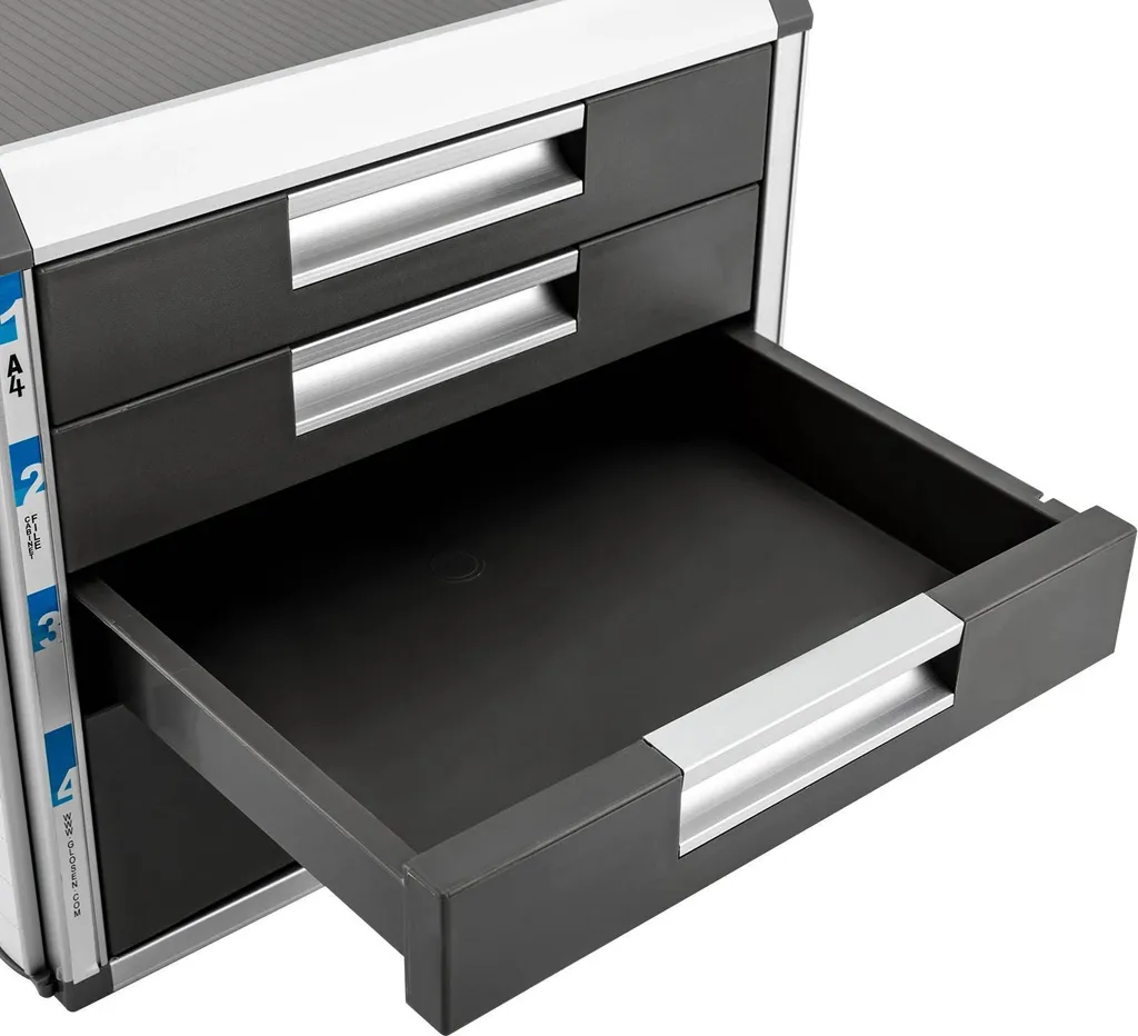 Classeur à tiroirs A4 sécurisé pour bureau professionnel en aluminium