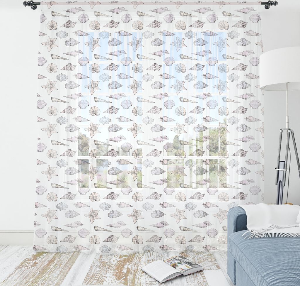 ABAKUHAUS Leben im Meer Wandteppich, Repetitive Shells Wasser Sketch Illustration, Wohnzimmer Schlafzimmer seidiges Satin Wandtuch, 180 cm x 274 cm...