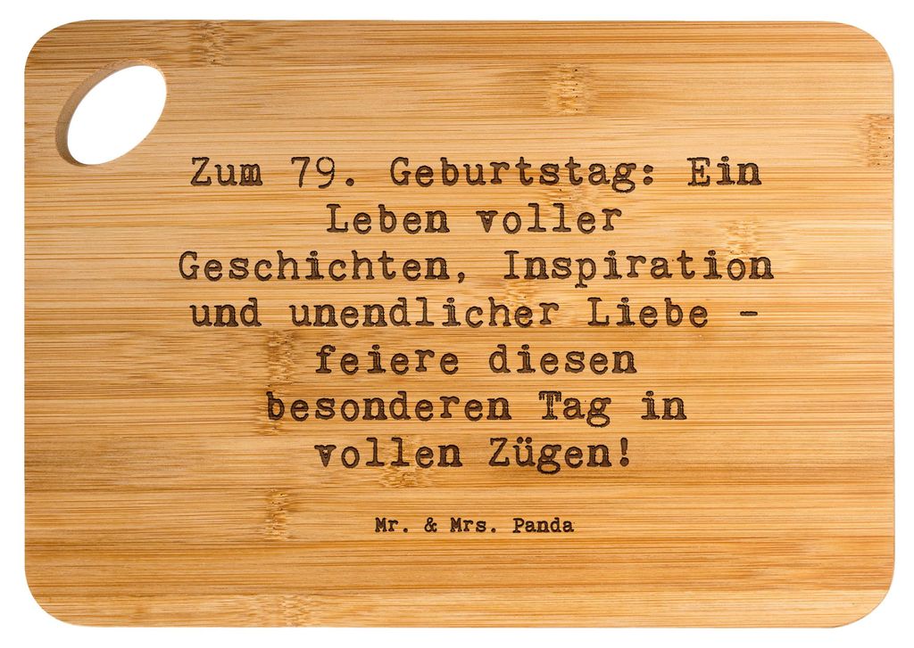 Mr. & Mrs. Panda Schneidebrett Spruch 79. Geburtstag - Transparent - Geschenk, herzerwärmende Inspiration, siebzigsten, vesperbrett, Geburtstagsge...