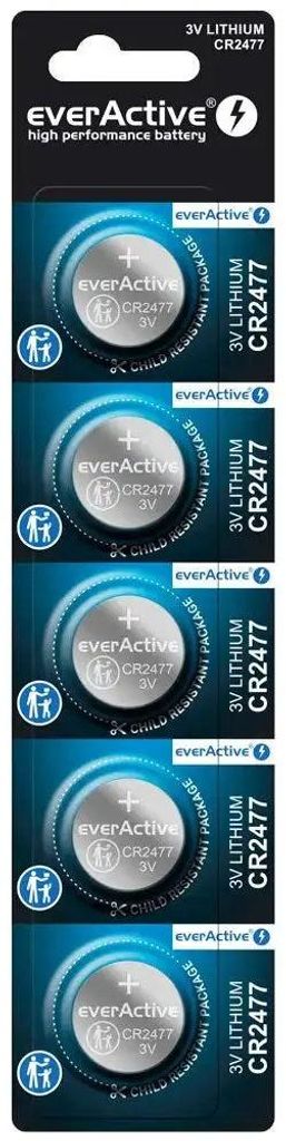 Pile au lithium everActive CR2477 - blister de 5 pièces. Image du produit 