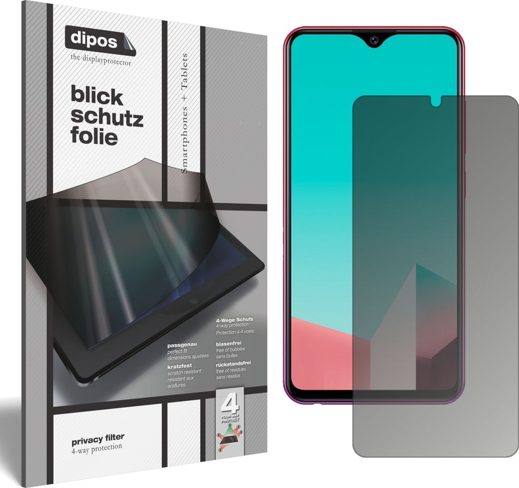 Blickschutzfolie für Vivo U1 matt Schutzfolie Folie Display Schutz dipos