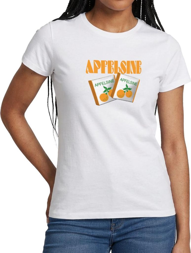 Spreadshirt Halloren Frukas Apfelsine Fasching Frauen T-Shirt, L, Weiß
