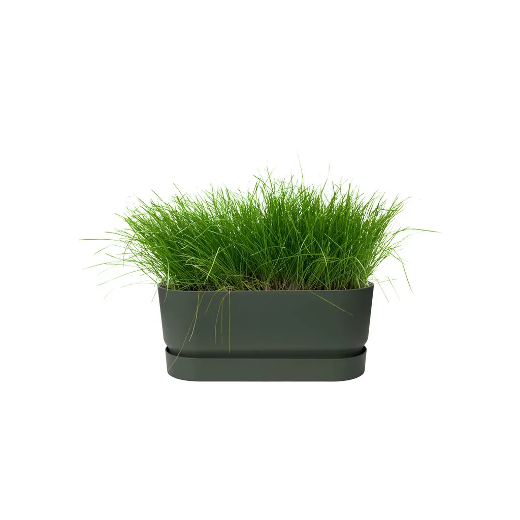 Elho Greenville Terrace 80 cm vert jardinière avec réservoir d'eau intégré