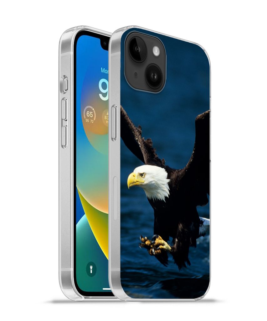 MuchoWow Handyhülle Schutzhülle Hülle für Apple iPhone 14 Plus - Soft case Adler - Nahaufnahme - Wasser Silikon Softcase Handy Hülle - Abbil...