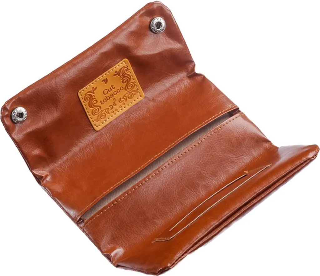 Portatabacco Vintage Marrone in Finto Cuoio - Custodia con Porta Carte