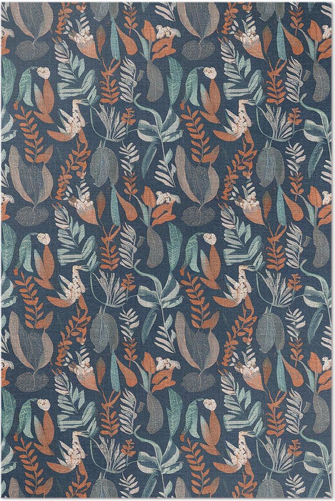 Blumenwiese im Boho-Stil – Vinyl Fußmatte – 100x150 cm – Rutschfest, Pflegeleicht & Langlebig