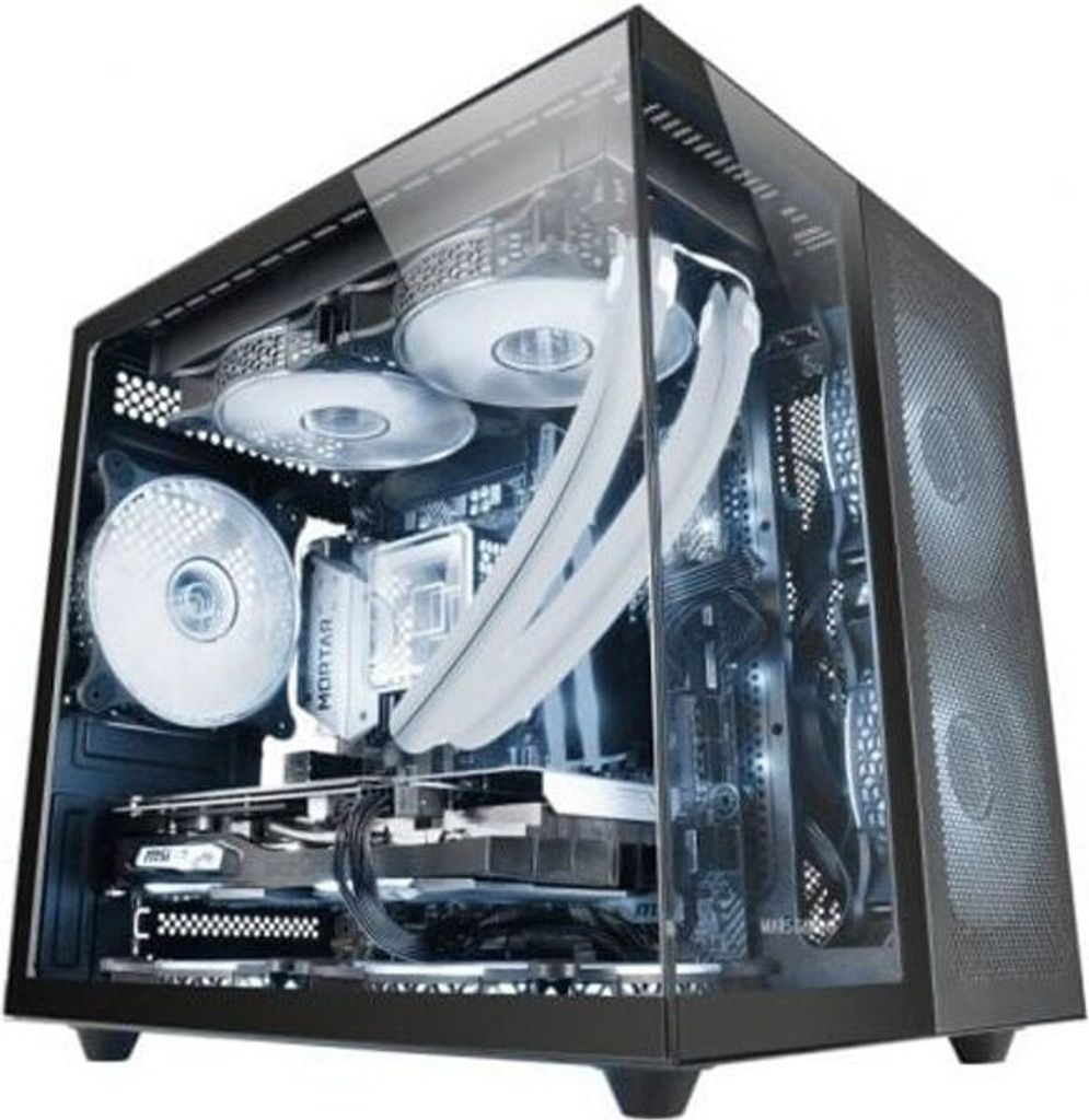 Mars Gaming MC-NOVAM, Mini Tower, PC, Schwarz, micro ATX, Mini-ITX, Metall, Gehärtetes Glas, Gaming