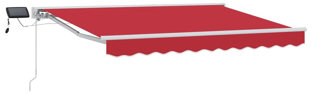 Manueller Markisenrahmen - CLORIS - Hochwertige Materialien - mit LEDs - Rot 3,5x2 m - Markisen C936