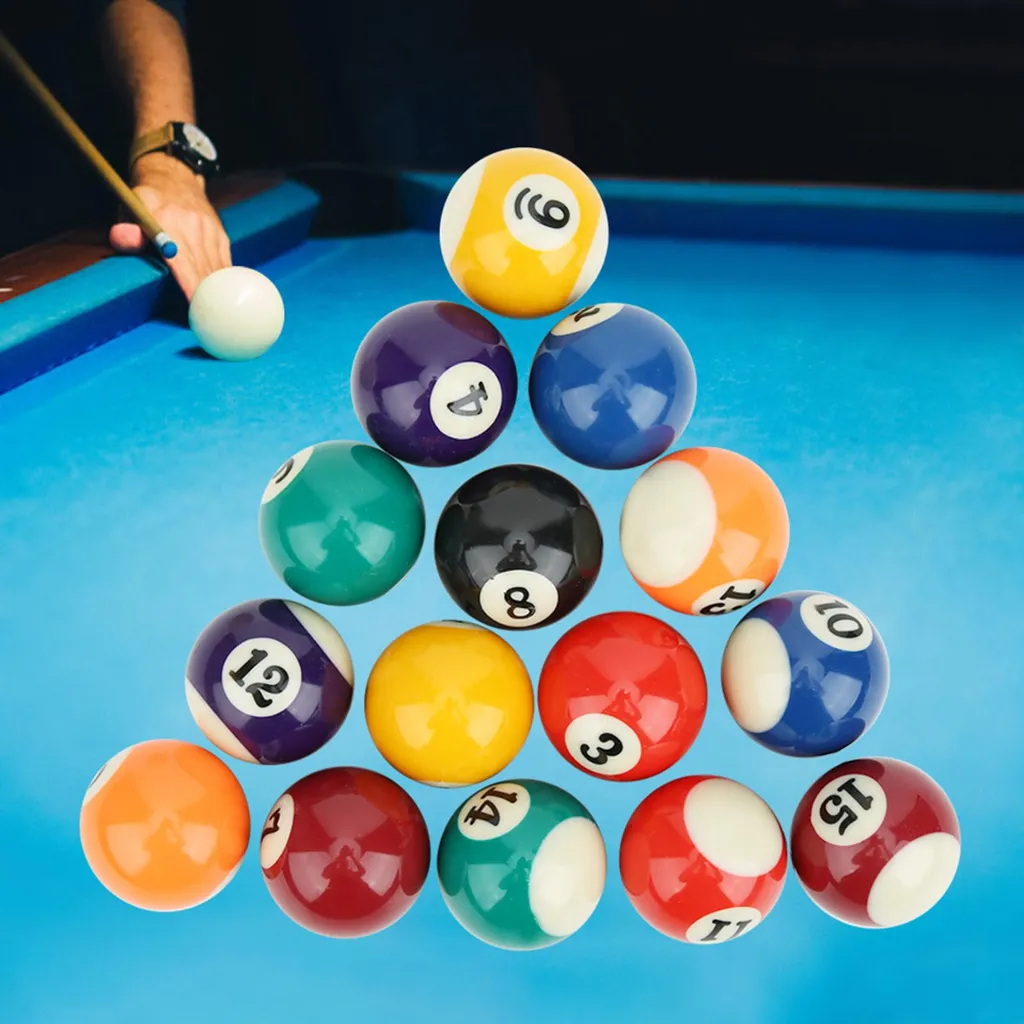 Set 16 Mini Boules Billard 38mm Résine pour Remplacement Table Enfants