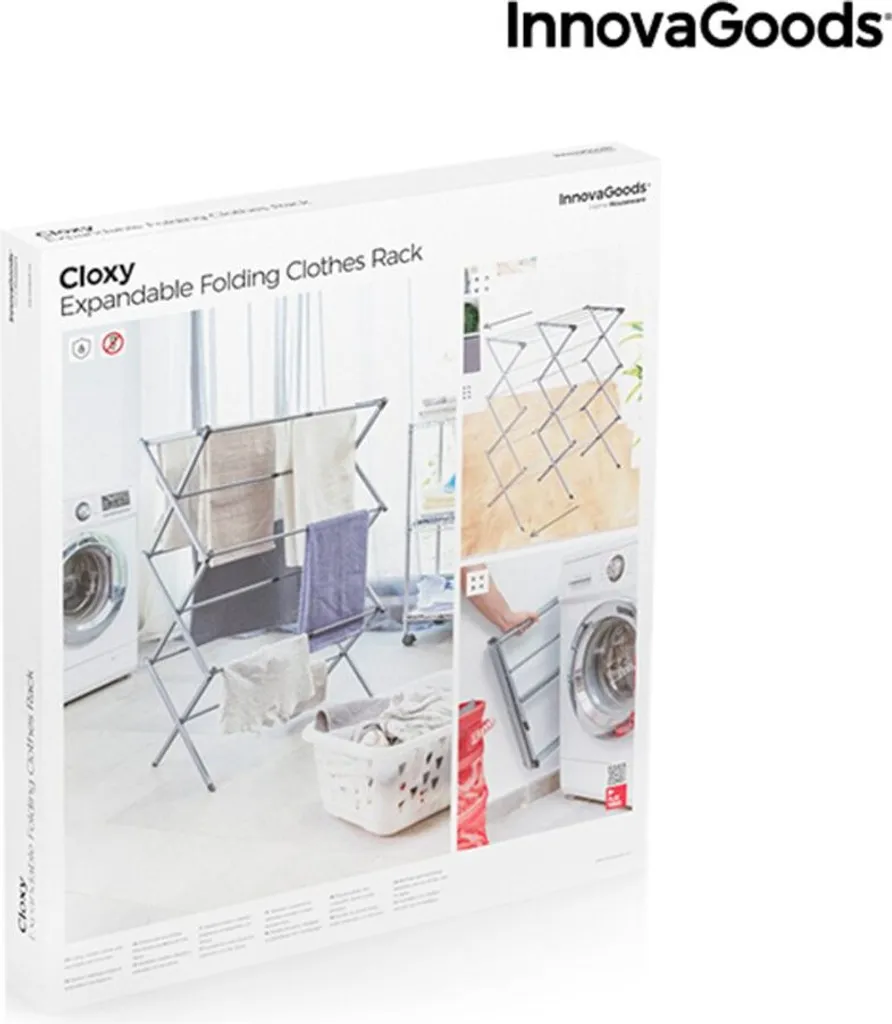 Étendoir à linge extensible 3 niveaux de hauteur en métal robuste - 16