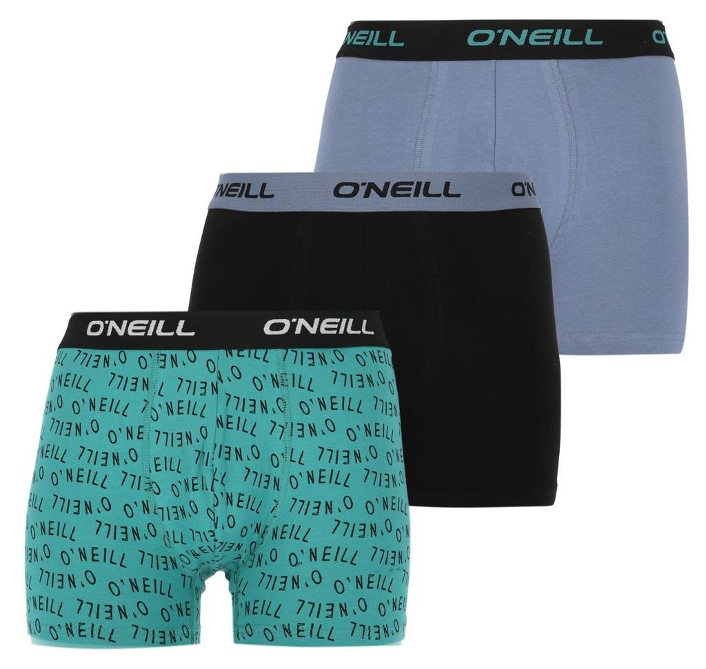 Herren Boxershorts mit Wellenmuster - Wave/Black/Wild Wind - M - 3 Paar