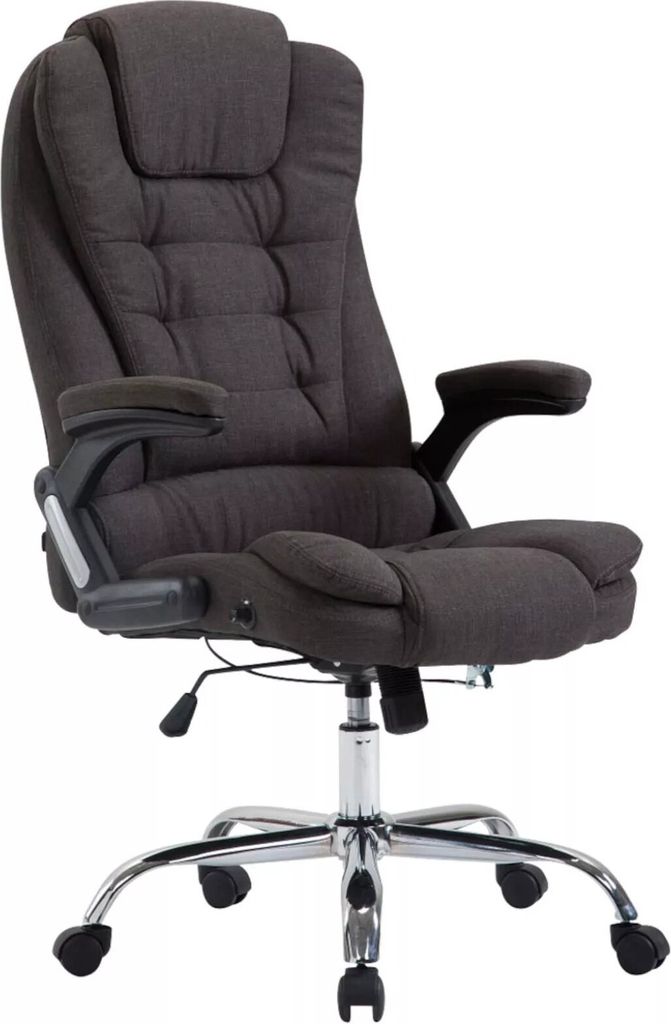 In And OutdoorMatch Premium Bürostuhl Genesio Kirk - Stoff - Grau - Auf Rollen - Ergonomischer Bürostuhl - Für Erwachsene - Höhenverstellbar