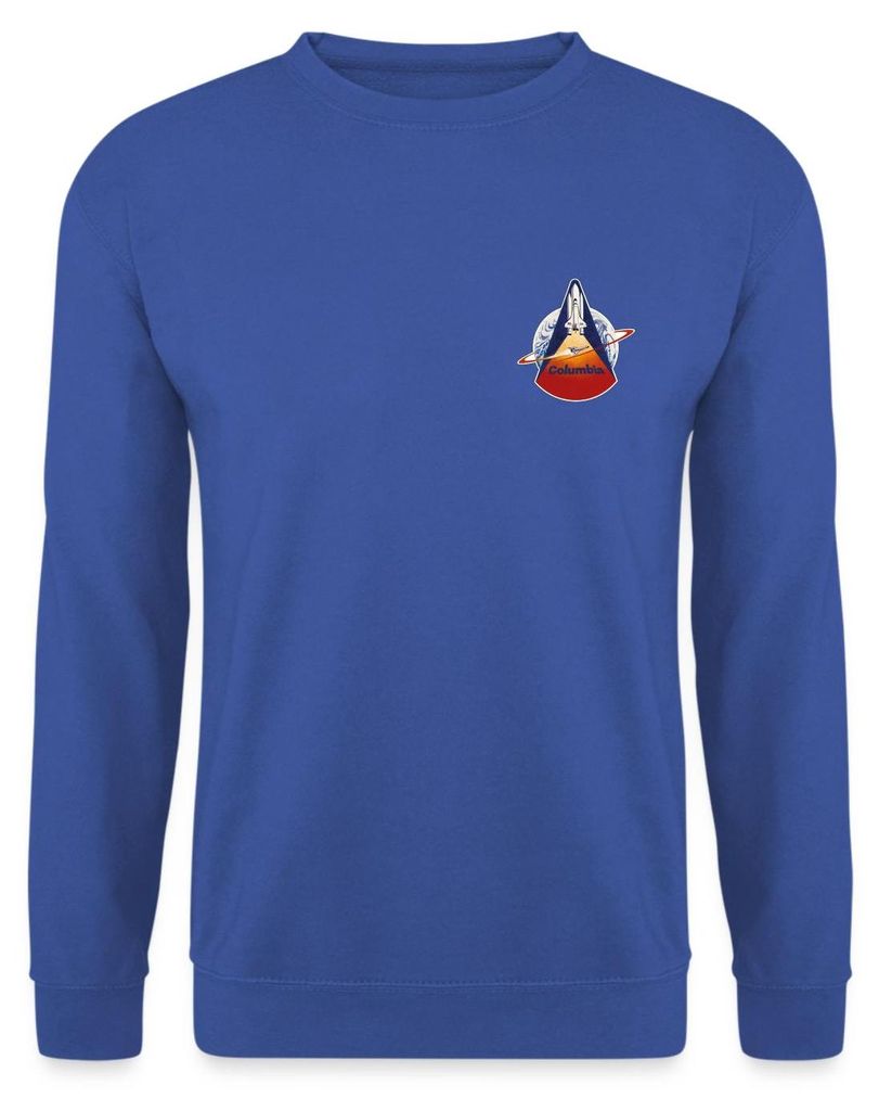 Spreadshirt NASA Space Shuttle Columbia Uni Pullover, XL, Royalblau