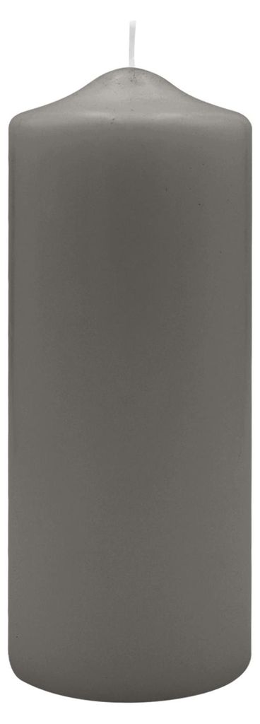 Spitzkopf Stumpen Kerzen Grau Grey 20 x Ø 9 cm, 6 Stück