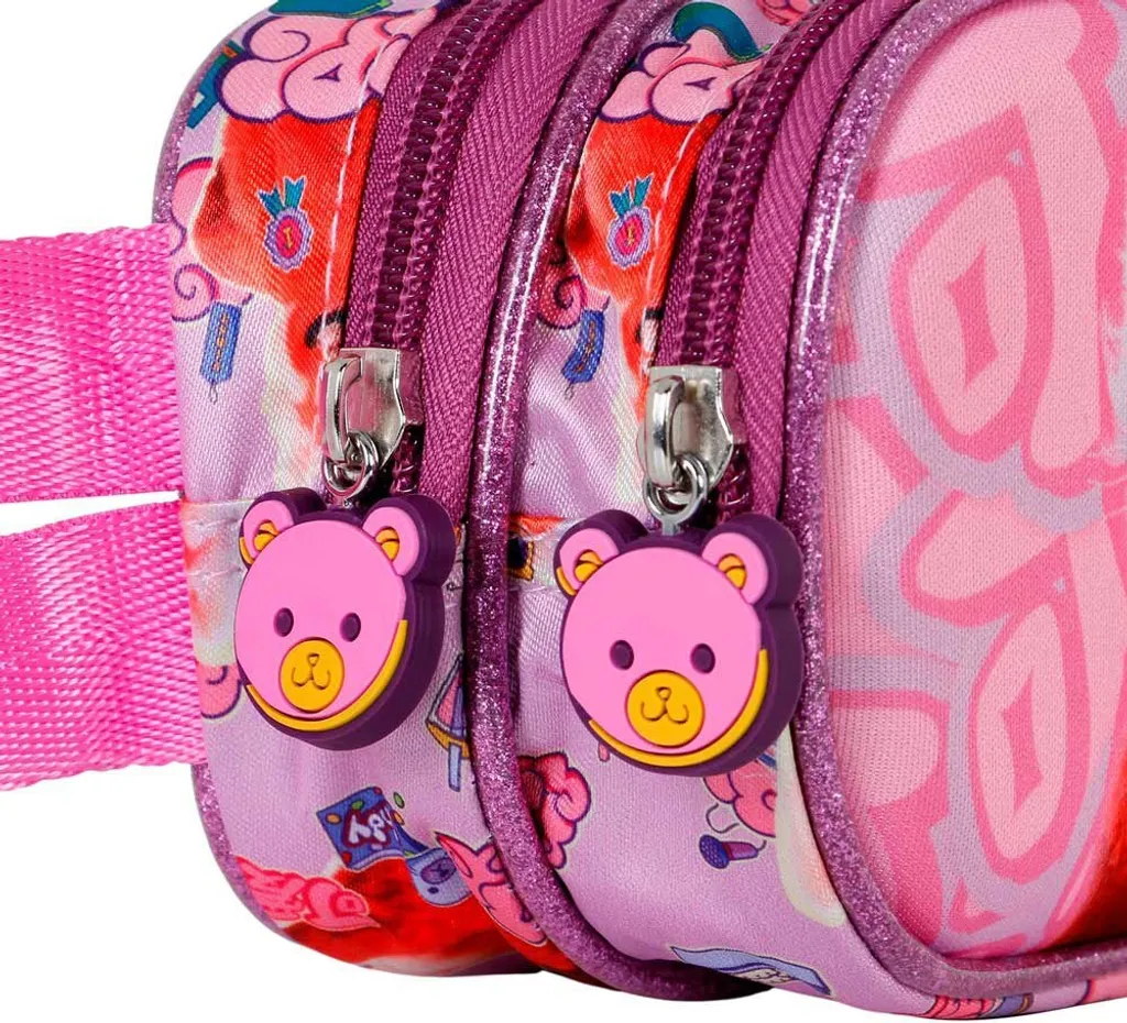 Disney Rouge Yaay Trousse à Crayons Double avec Effet 3D Rose Pastel - 5