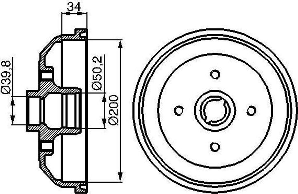 BOSCH 0 986 477 040 Bremstrommel OE 90007526 kompatibel mit Corsa, Corsa A, Corsa B, Tigra