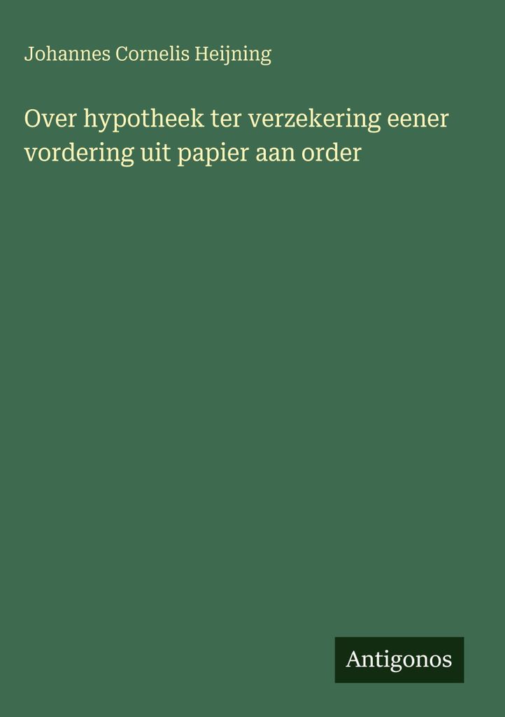 Auf Hypothek zur Sicherung einer Forderung aus Papier zu bestellen