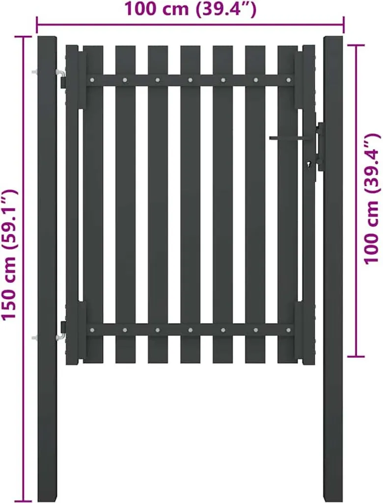 Panneau pour fermer votre jardin 1x1,5m acier anthracite résistant - 3